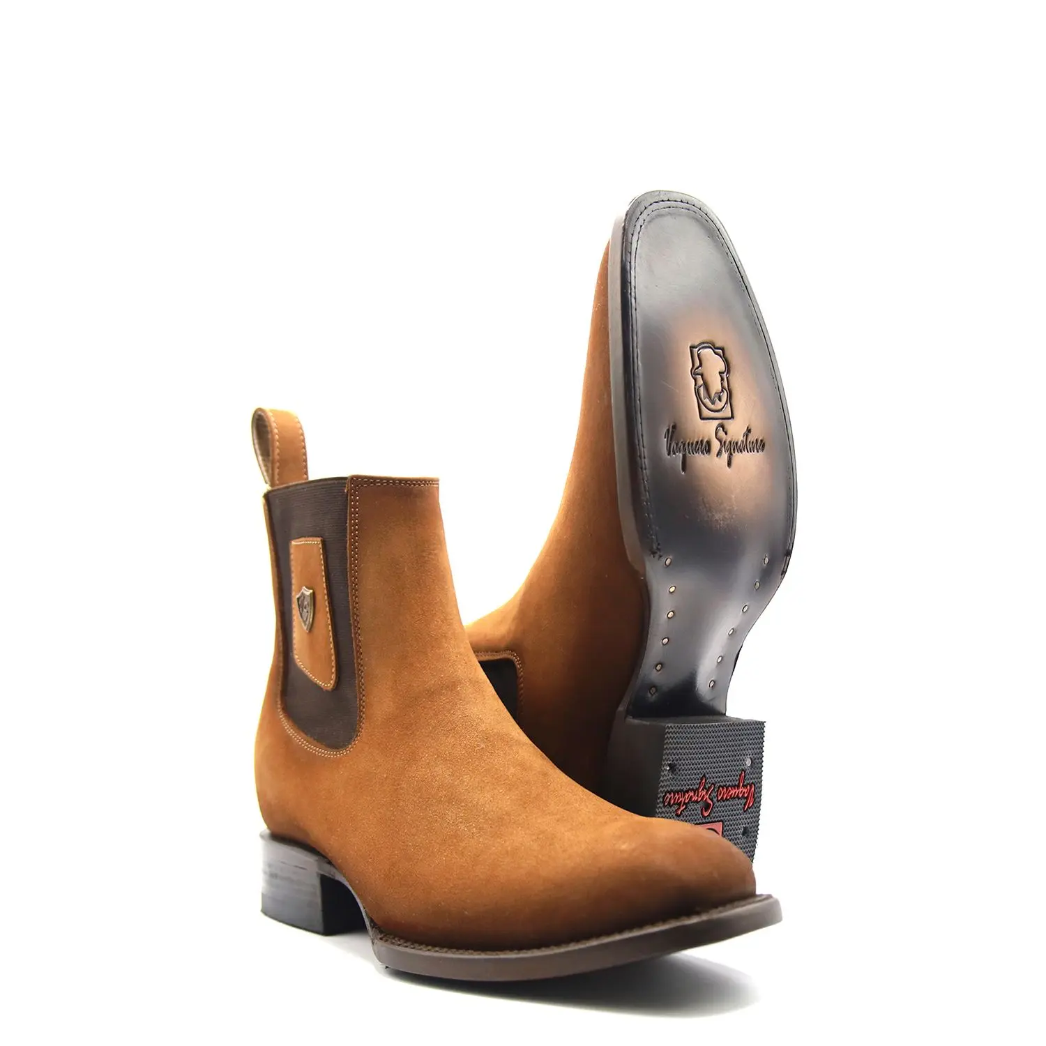 2702659 - Men's Vaquero Signature Chelsea Diamond Ankle Toe Boots (Nobuck Topo Difuminado)