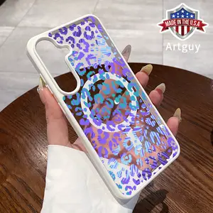Magnetic Phone Case for Samsung Galaxy S26 S23 Ultra S24 Plus S25 S22+ Plus Cyber Leopard Pattern TPU Fashion Shockproof Anti-Scratch Stylish Smartphone Cover