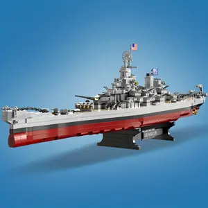 2228 Pcs, USS Missouri Battleship Construction Kit Building Block Set, Military Series Historical Warship Model, Adult Collection Display Toy, Hobbyist Gift, FC4203 Christmas Halloween Gifts