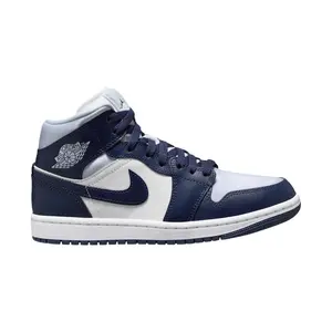 Women's Air Jordan 1 Mid SE Football Grey/Midnight Navy (FZ8777 044)