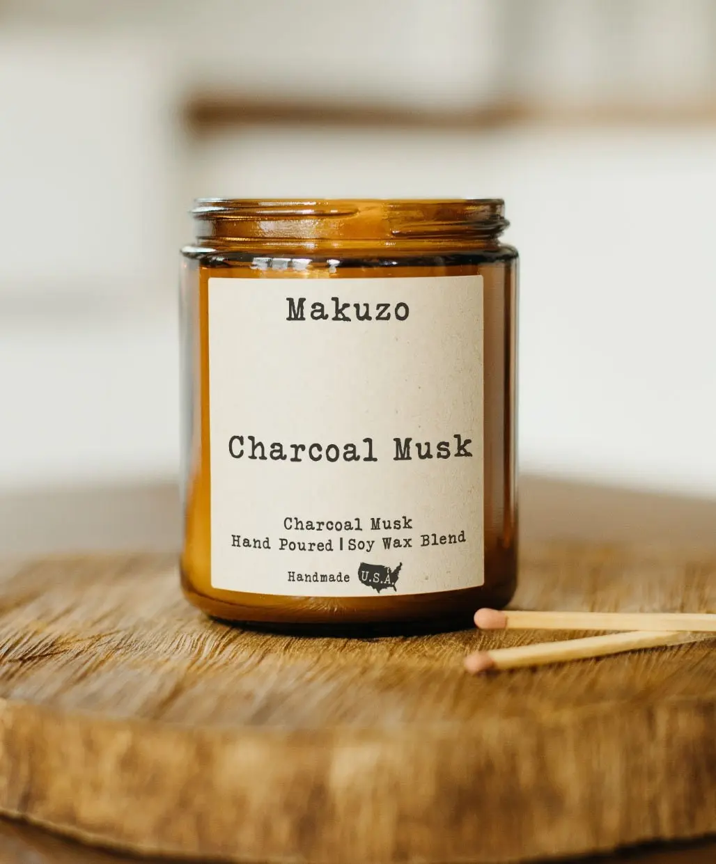 Charcoal Musk Wood Wick Candle, Man Candle, Musky Candle, Masculine Candle, Gift for him candle
