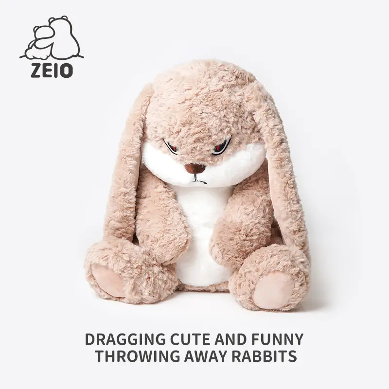 【ZEIO TOYS】Christmas gift-giving Cool drop drop rabbit plush toy doll Cute rabbitdoll comfort doll Holiday gift companion Valentine's Day giftBunny Funny ear Perfect for a Gift (Brown)
