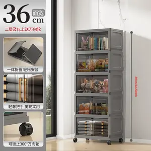 3/4/5/6 layer foldable storage cabinet door type cabinet bedroom multi-layer household living room organizer cabinet utility cabinet locker