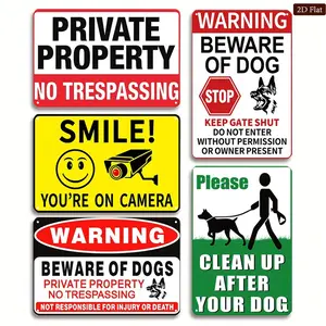 Dog Pickup Signs, 5-Pack 12x8 Inch Double-Sided H-Stake Metal Stake, Universal Design for Yards & Lawns, Clean-Up Reminder