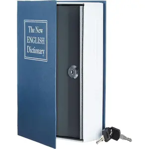 Book Safe, Key Lock, Blue, Large