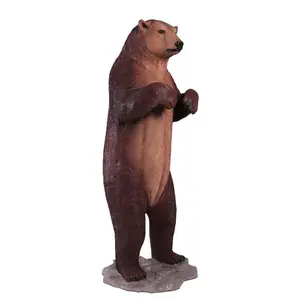 Brown Grizzly Bear Life Size Statue
