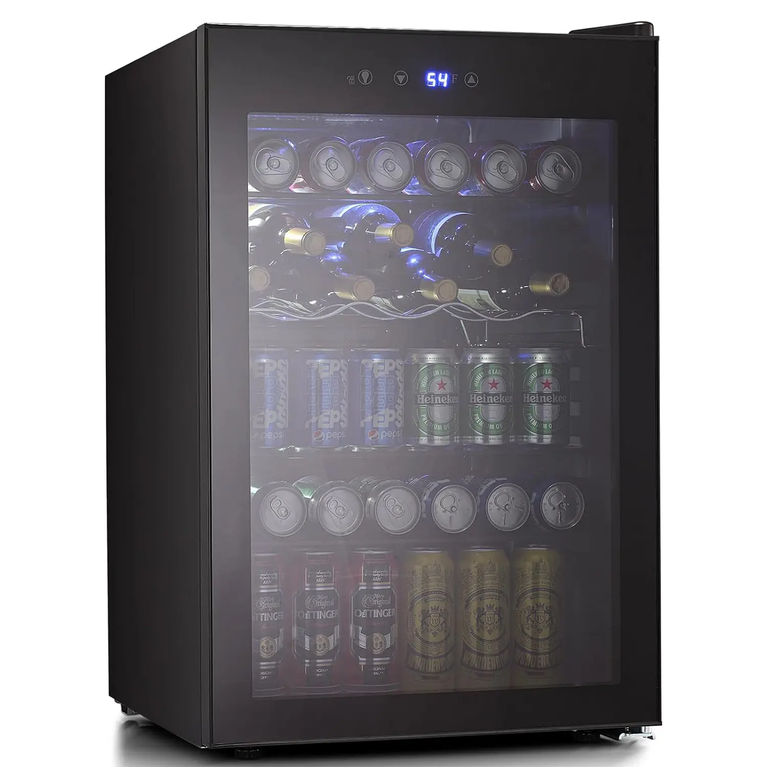 Antarctic Star 4.4 Cu.Ft. Chiller Refrigerator - Mini Fridge/Wine Cooler with 145-Can, 37-Bottle Capacity and Glass Shelves