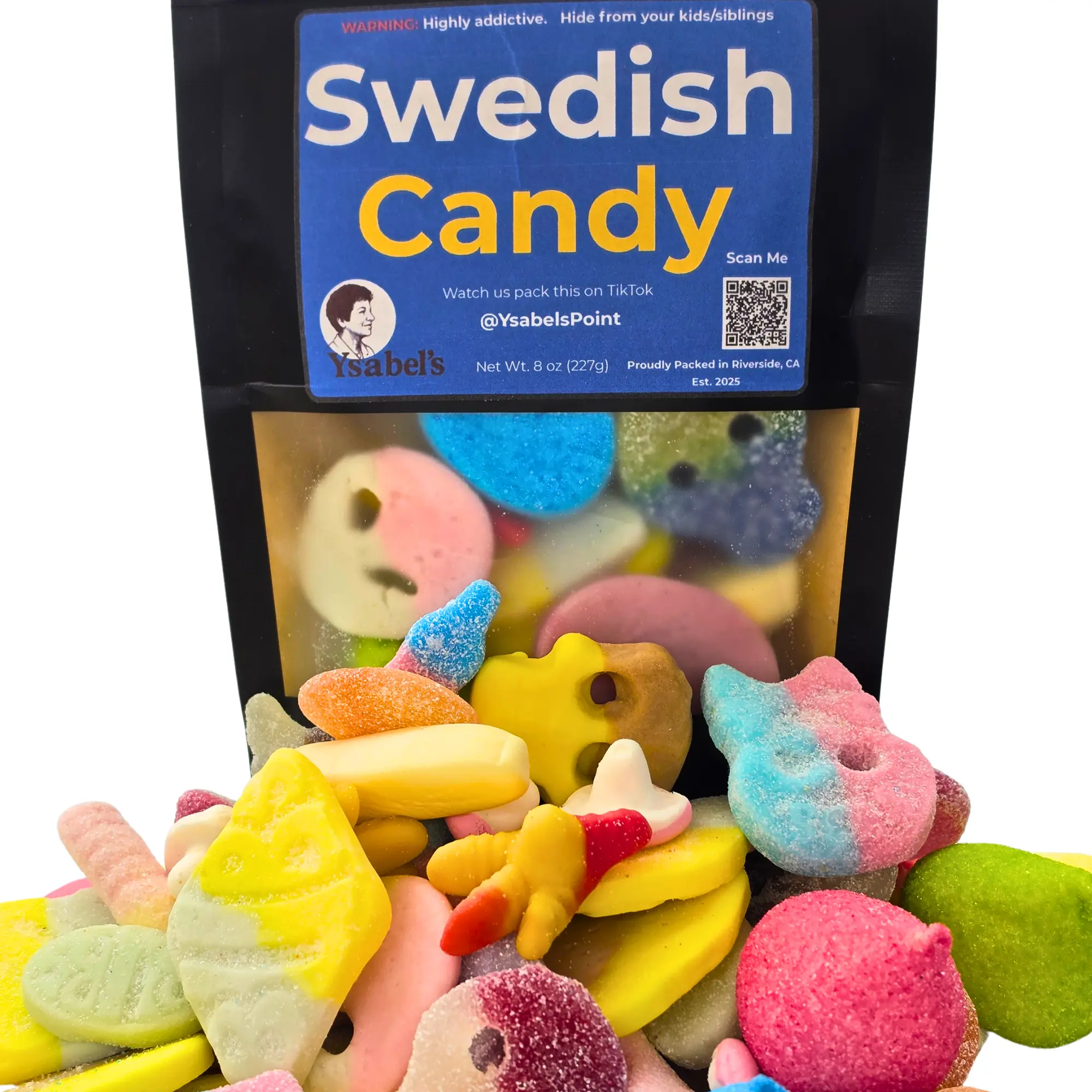 Imported Swedish Scandinavian Chewy Candy Bulk Snack - Sweet Soft Gummy Mix, Sour Variety Pack with Skulls, Aliens, Bub Gummies, Food Treat
