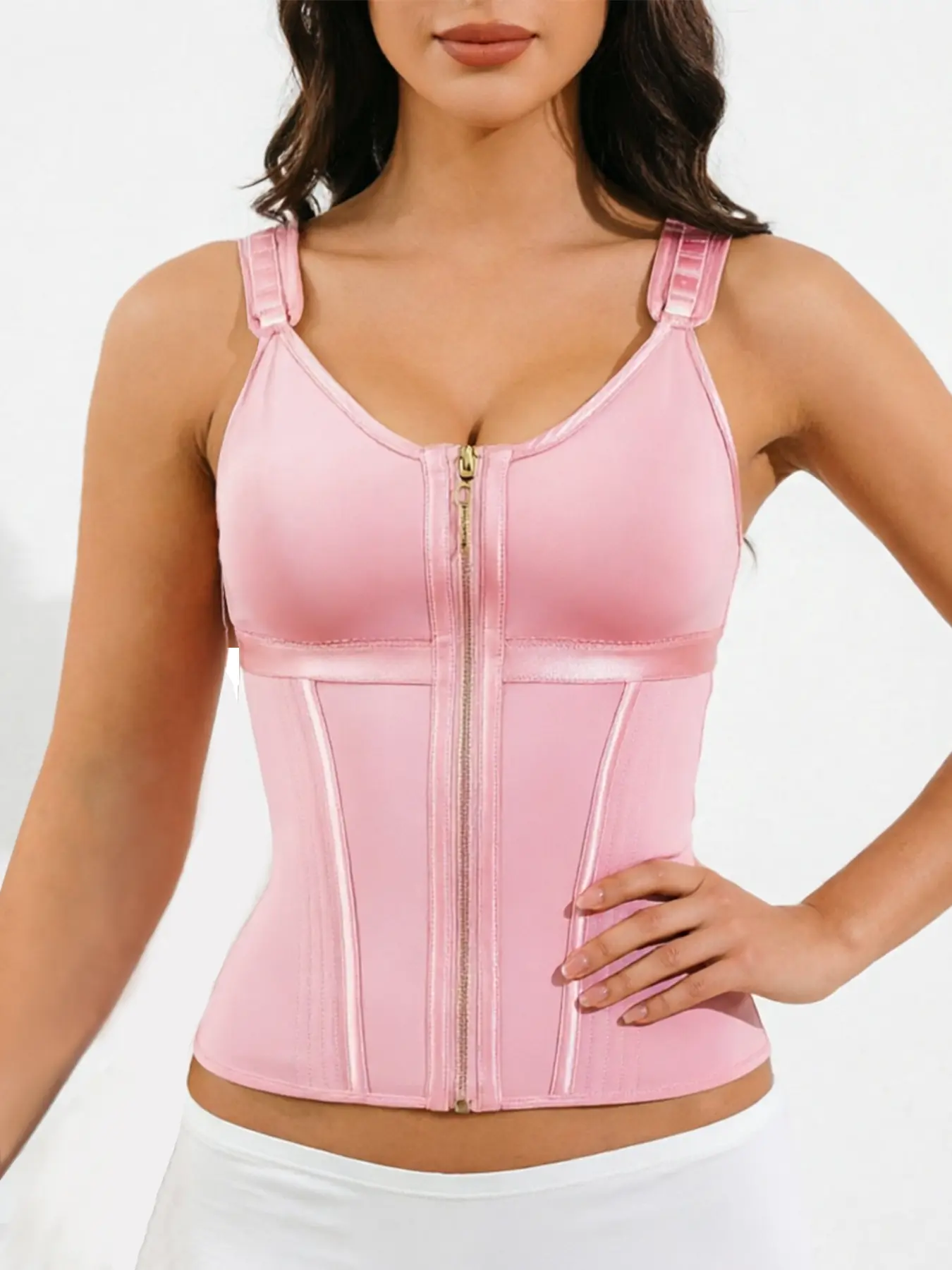 Waist Trainer adjustable Corset for Women Tummy Control Sport Workout Colombian Shaper with Zipper Wireless Bras Push Up FallFreshness FallFreshness Fit Shapewear SpringStatements Lightweight waist trainers  faja con brasier body shape shapewear