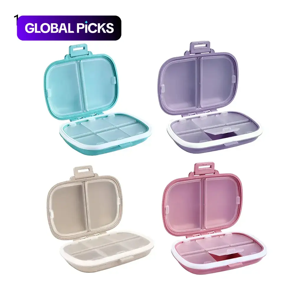 8-Compartment Pill Organizer, Medical Organizer, 1 Count Mini Portable Pill Case, Dustproof Medicine Storage Box for Daily Travel, Vitamins and Supplements #GLOBAL PICKS