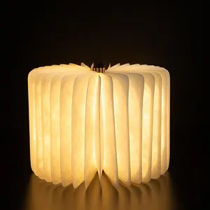 Folding Book Light, 1 Count USB Rechargeable LED Night Light, 6 Color Folding Book Lamp, Novelty LED Night Light for Home & Office Decor