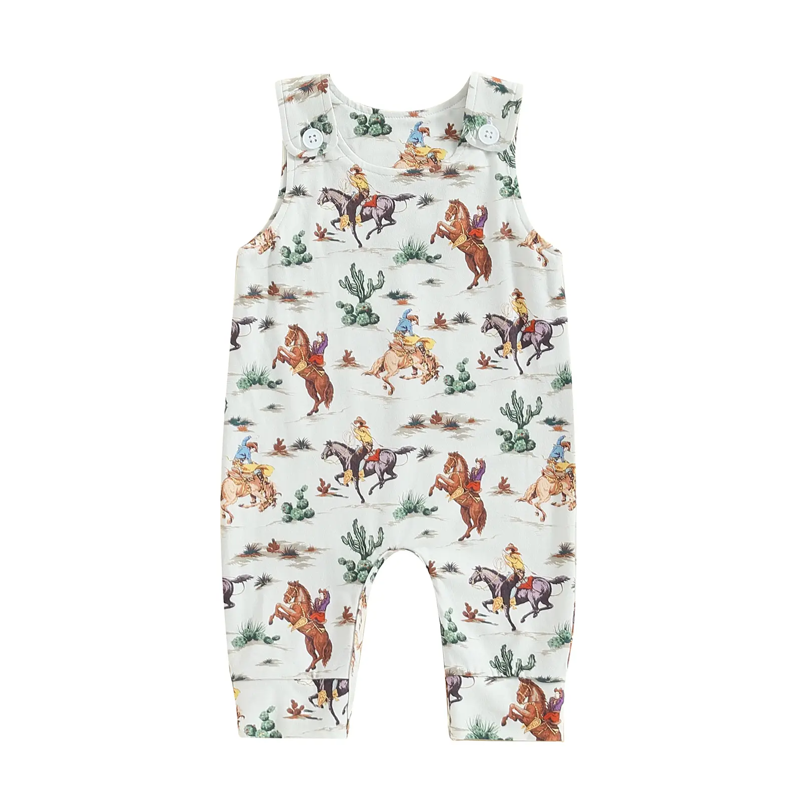 Western Baby Boy Clothes Toddler Highland Cow Print Jumpsuit Romper Button Up Cowboy Overall Country Baby Stuff