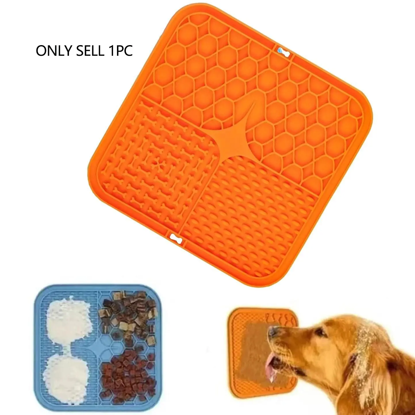 Silicone Dog Licking Mat, 1 Count Pet Feeding Mat with Suction Cup, Non-slip Pet Feeding Bowl, Puzzle Feeder, Pet Supplies for Dog & Cat, Lick Mats, Puppy Lick Mat