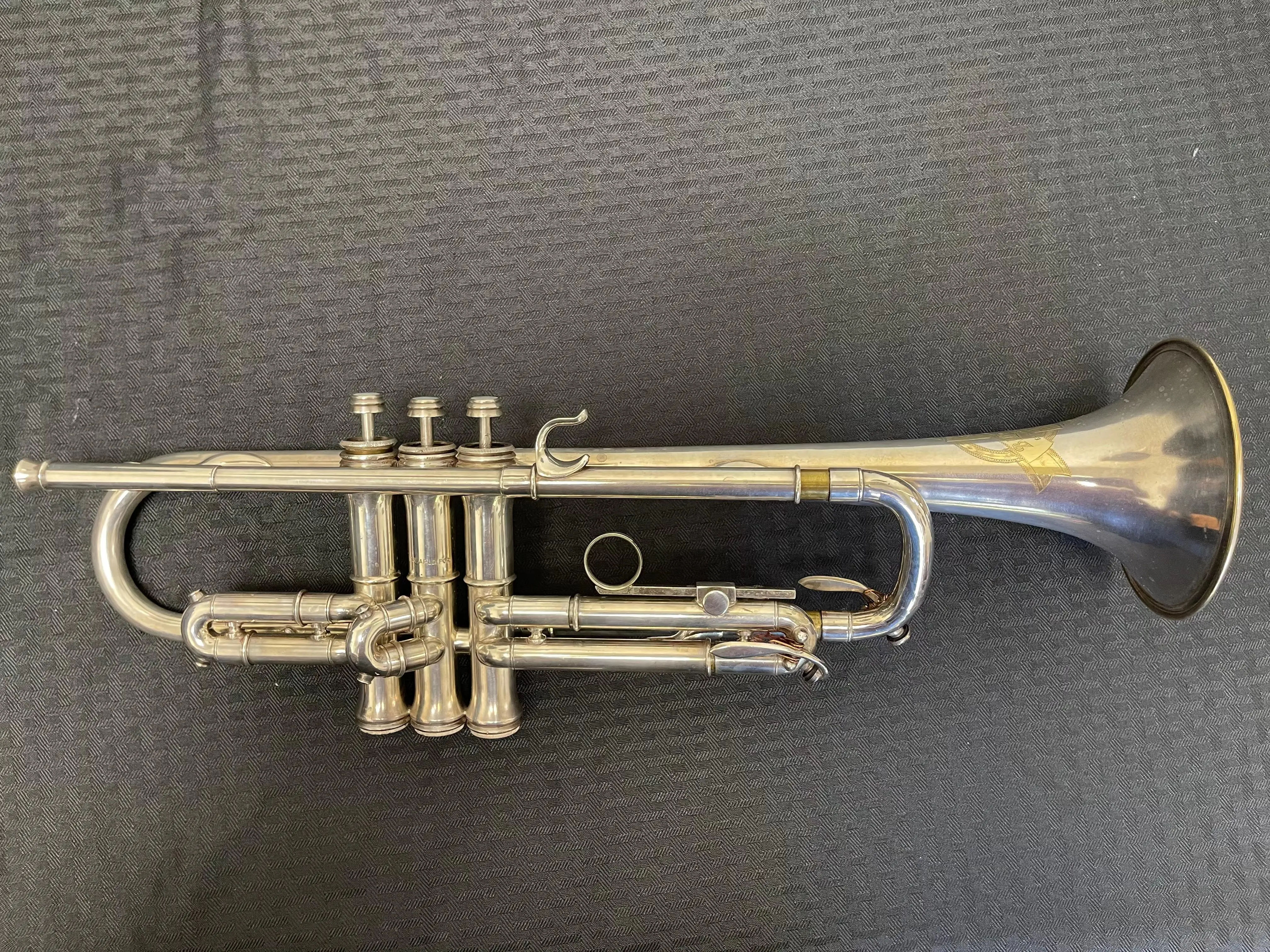 Rare 1938 Buescher "400" TrueTone Bb Trumpet, Silver Plate with Gold Wash Bell and Logo Accents