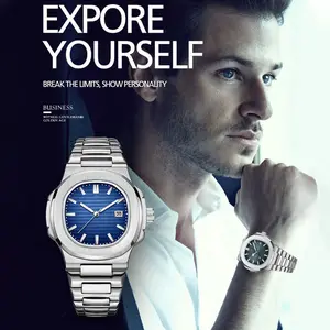 Fashion Ultra-thin Steel Band Waterproof Luminous Watch