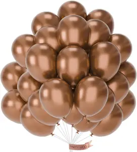 PartyWoo Thick Rubber Round Decorative Balloons, 50 Pcs 12 in, for Balloon Garland, Birthday Theme, Thanksgiving Festive & Party Decorations (Brown-G132)