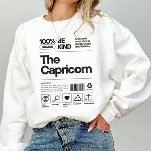 Unisex Capricorn Zodiac Round Neck Crewneck Sweatshirt - Comfortable, Casual Fit, Everyday Cozy Horoscope Pullover, Capricorn Birthday Gift