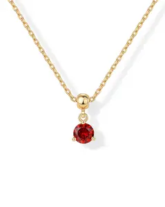 PAVOI Dainty Birthstone & Zodiac Charm Necklaces for Women - 14K Gold Plated Adjustable Chain Cubic Zirconia Pendant Necklace - Hypoallergenic Trendy Jewelry Gift