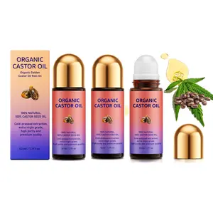 100% Pure Organic Castor Oil Roll-On for Face and Under Eyes - Cold Pressed Hexane Free - Natural Hydrating Serum for Dark Circles, Fine Lines, Wrinkles & Puffiness - Anti-Aging Moisturizer for Skin Repair - Portable Rollerball Applicator