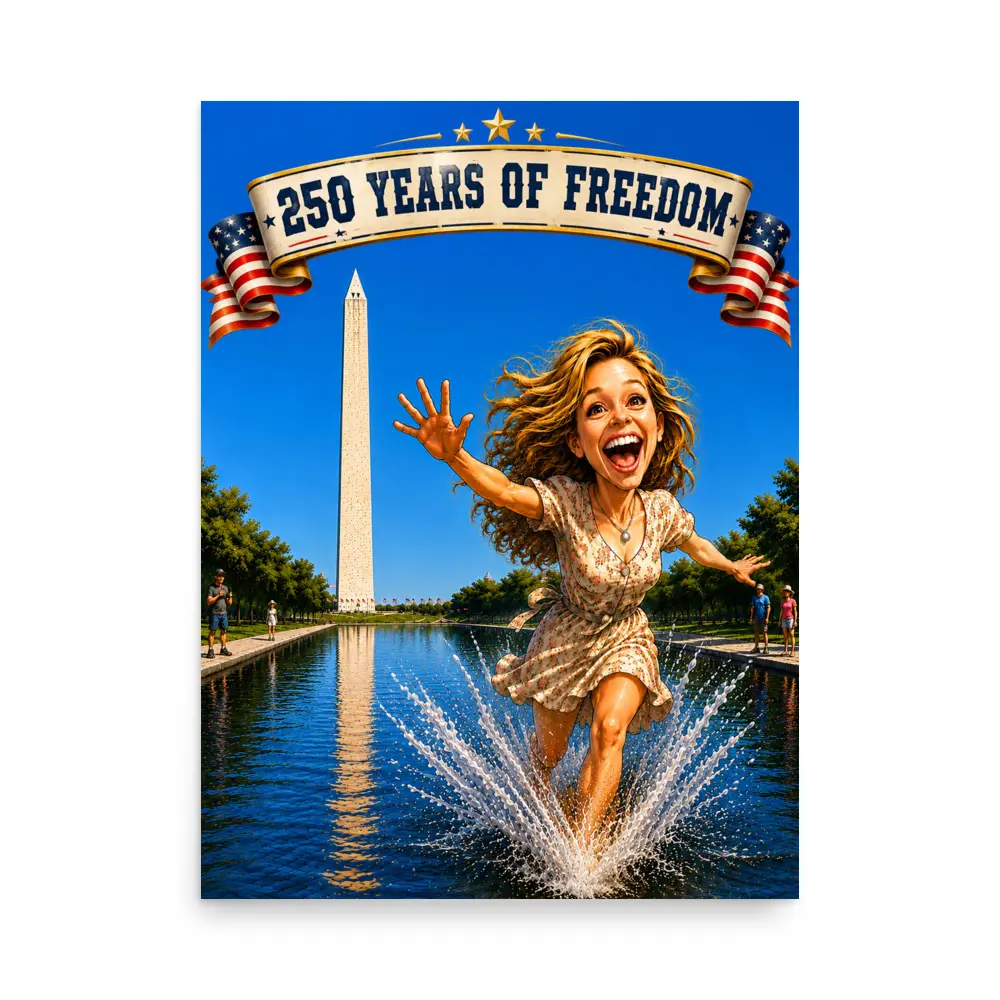 250 Years of Freedom Collectible Print Poster, 18"x24" Wall Art for Entertainment Decor