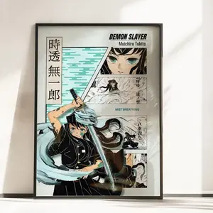 Muichiro Tokito Mist Hashira Haori Poster Demon Slayer Anime Wall Art All Sizes