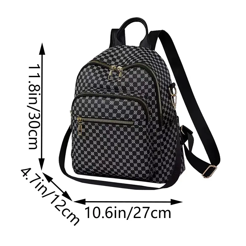 Travel Backpack - Christmas Autumn/Winter Outdoor Travel Backpack, vintage print, multi-pocket backpack, can be worn as a shoulder bag or crossbody for daily commuting, suitable for travel, outdoor activities, and is the best gift choice for holidays [zip