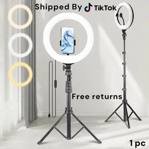 【Flash Sale】10" Adjustable Led Fill Light With Extendable Tripod Stand, Ring Light For 3 Color Mode, Dimmable Selfie Light For Video Recording, Makeup, Photography, Live Stream, TikTok, Youtubers, Content Creator, Cellphone Mount#SummerVibes