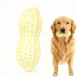 Creative Peanut-Shaped Squeaky Dog Toy — Durable, Chew-Resistant, and Wear-Resistant — The Ultimate Self-Amusement & Teeth-Cleaning Companion — Suitable for Corgis, Shiba Inus, and Small Dog Breeds