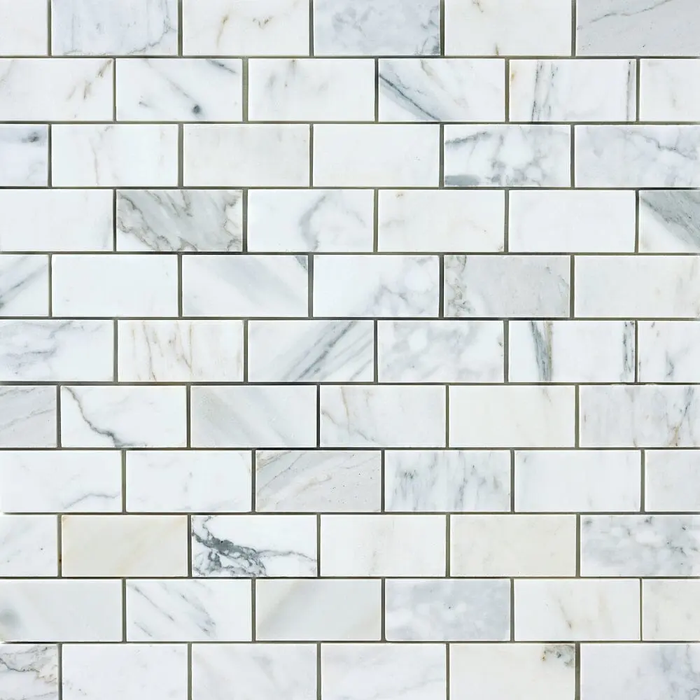Calacatta Gold  2x4 Polished/Honed Marble Mosaic Tile