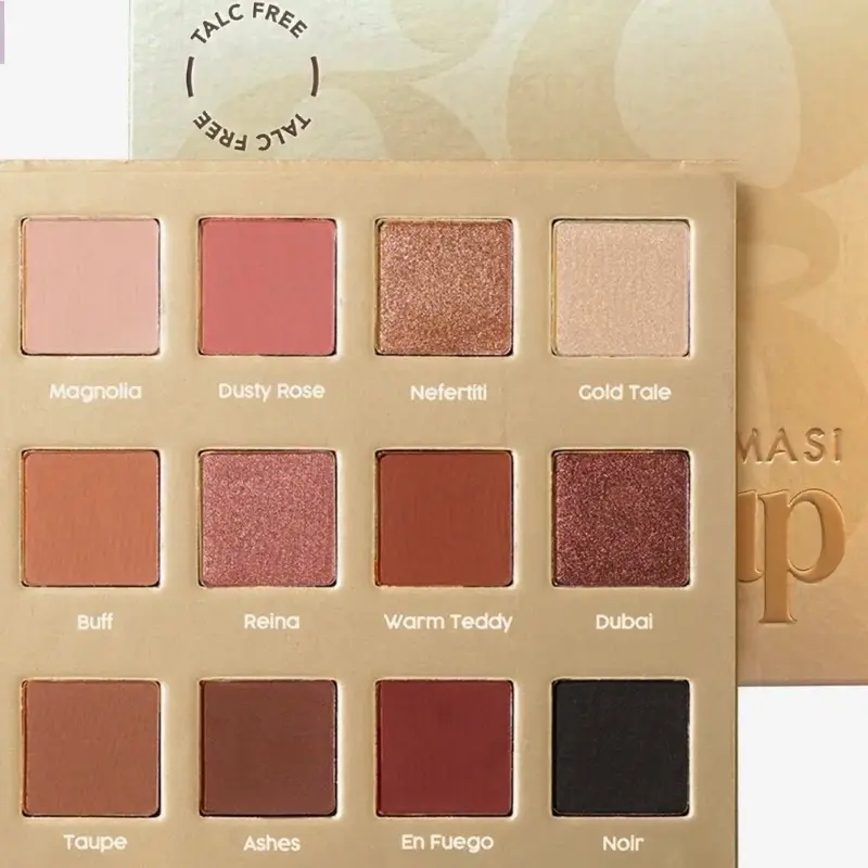 FARMASI Glamup Eyeshadow Palette - 12 Timeless Sophisticated Shades with Satin Finish for Everyday Use & High Impact Looks