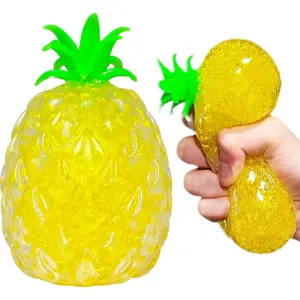 1 Pack Pineapple Squishy Stress Balls Stretchy Fruit Squeeze Toys for Kids and Adults, Ideal for Relax, Focus, Christmas Decoration, Easter Basket Stuffers