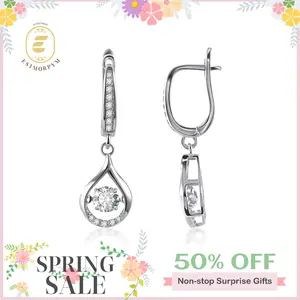 EOM Moissanite 1ct Y2K Glow of Firefly Teardrop Dangle Earrings Valentine's Day Wedding Engagement Anniversary Romantic Elegant Gift Daily Wear