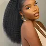 Long Curly Drawstring Ponytail Extension for Women, Natural Fluffy Synthetic Afro Hair Ponytail Wig, Synthetic Curly Wigs, Synthetic Hair Piece, Synthetic Hairpiece