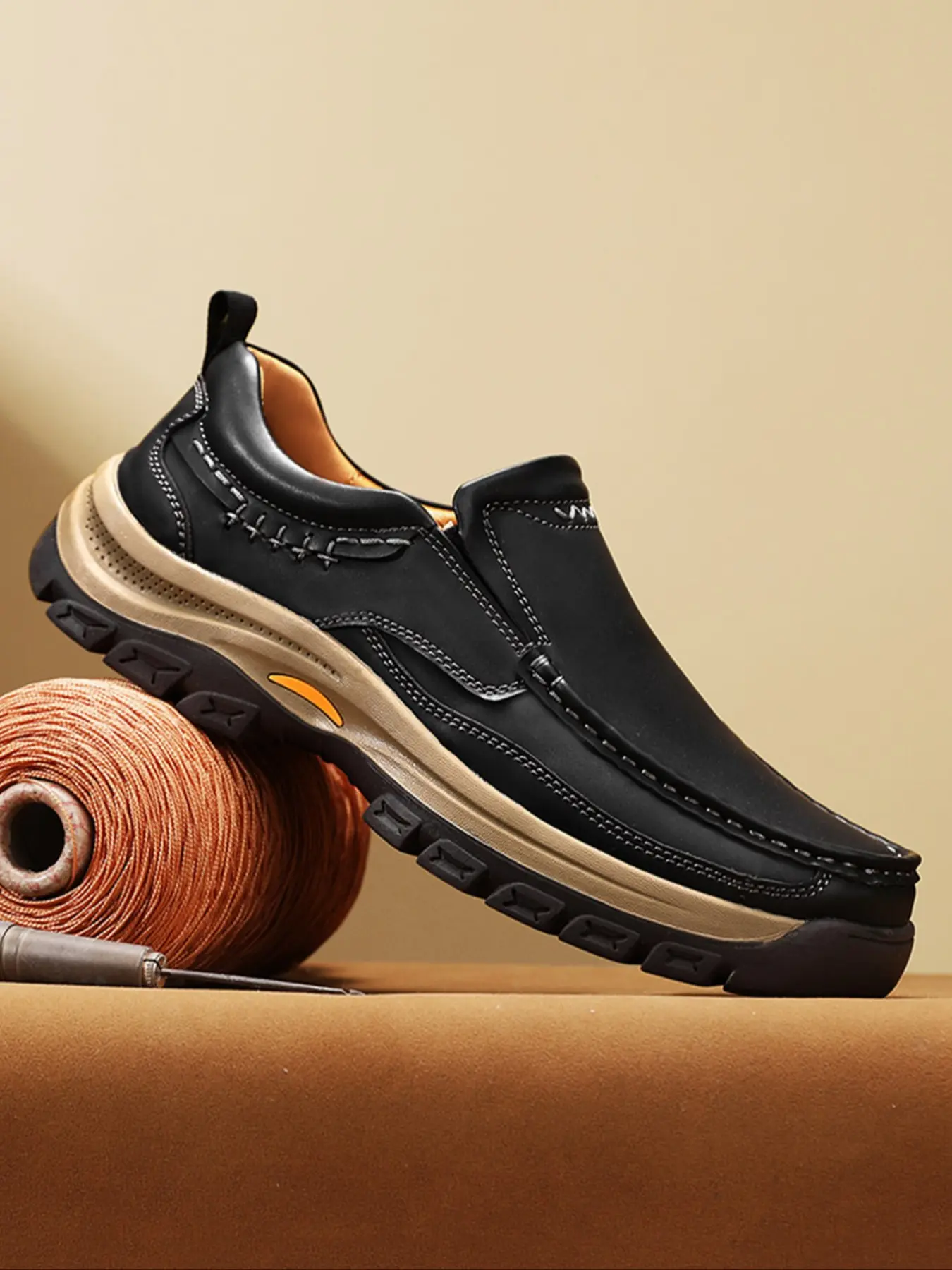 Men's Casual Plain Color Loafers, Flat, Comfortable Non-slip Rubber Slip-on Shoes for Daily Wear, Walking Shoes, Casual Shoes for Office & Outdoor Sports, black shoes, leather shoes, Lightweight, Footwear