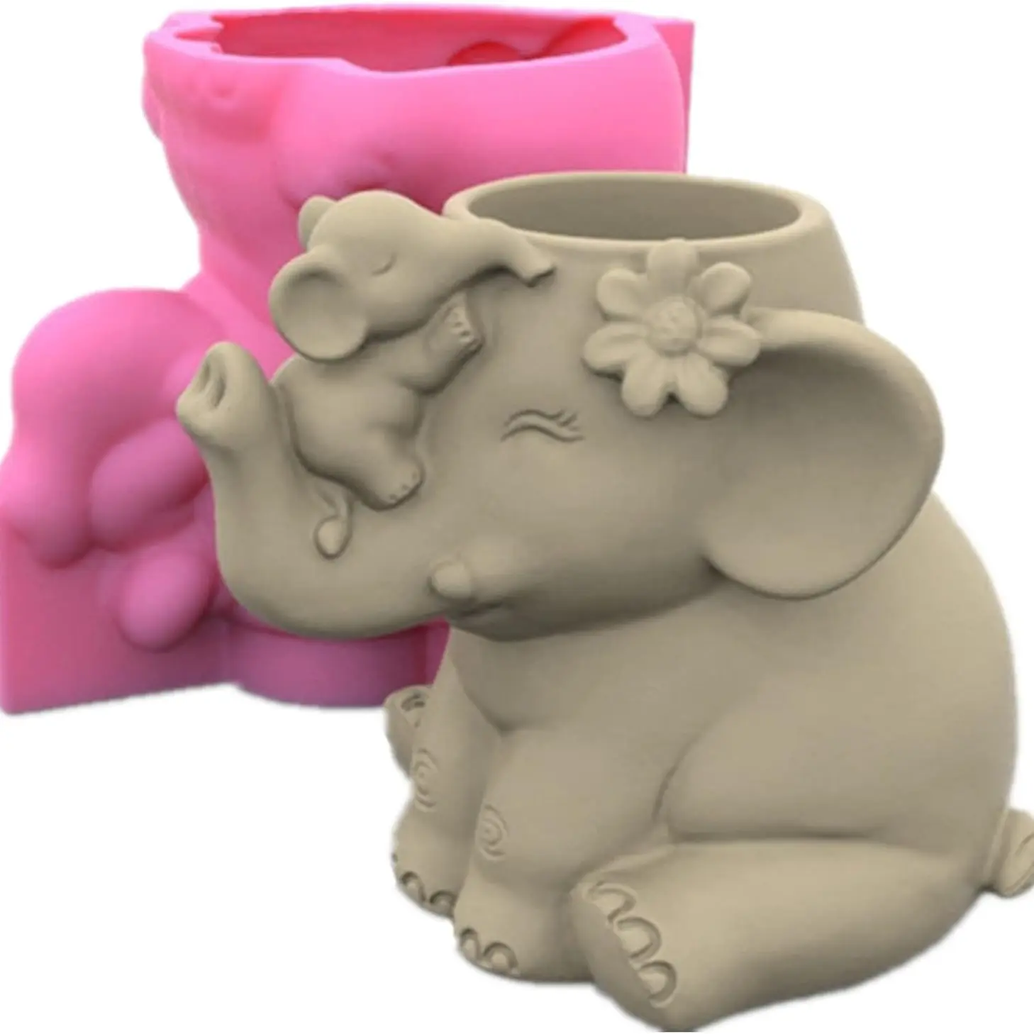 Large Elephant Silicone Mold, DIY 3D Clay Mold, Silicone Molds For Crafts, for Soap Making, Cement Flower Pots, Animal Candles & Soap Molds, Unique Home Decor & Gift for Craft Lovers
