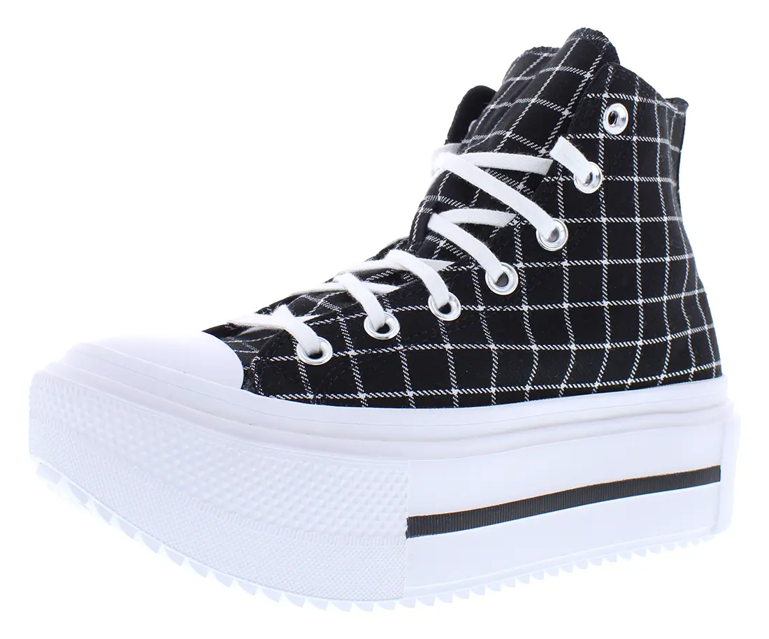 Converse Chuck Taylor All Star Lift Double Stack High Platform Unisex Athletic Casual Sports Shoes, Black/White/Black Sneaker Footwear
