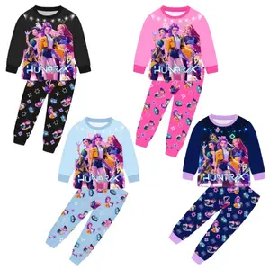 Pajama Set Girls' Anime Pajamas & Cosplay Costume Two-Piece Set Children's Pajamas 4-12 Years Old Super Soft and Comfortable Fashionable Pattern