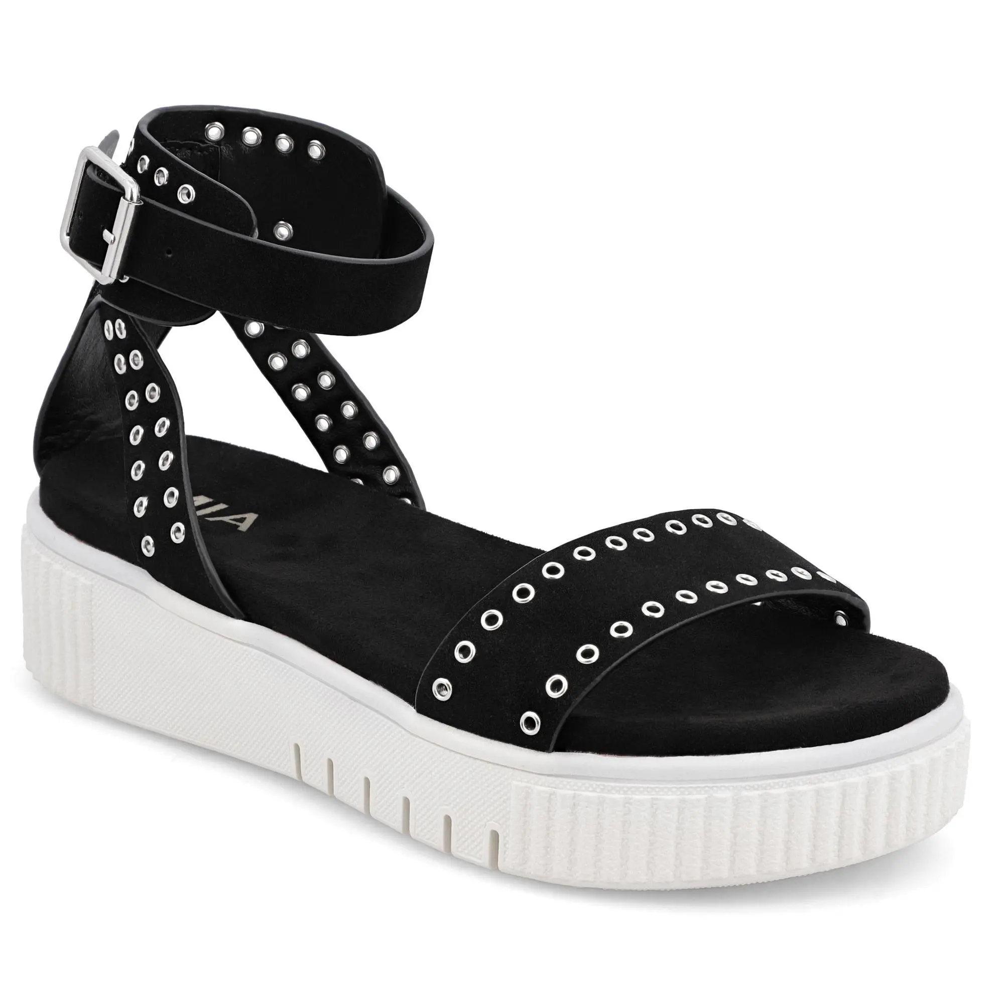 MIA Shoes Grommeted Platform Sandals - Evelin