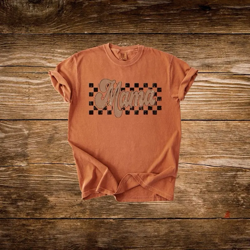 Checkered Mama Tee
