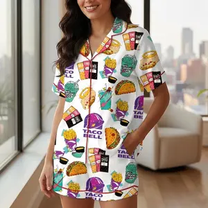 Taco pajamas, gift for friends, gift for her, set for women, Loungewear set women, cute pajamas
