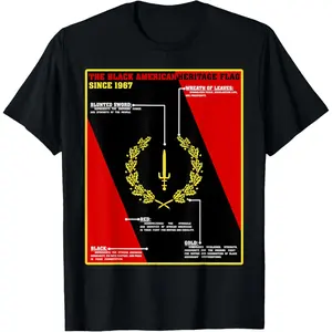 Black American Heritage History Month Symbolic Flag Meaning T-Shirt
