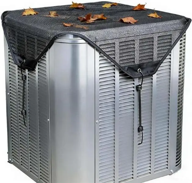 central air conditioning outdoor units; mesh-style AC outdoor unit coverhigh-quality universal protective cover for home external equipment against dust use cold breathable design resistant strap buckle adjustable top  detachable  AC Unit Cover