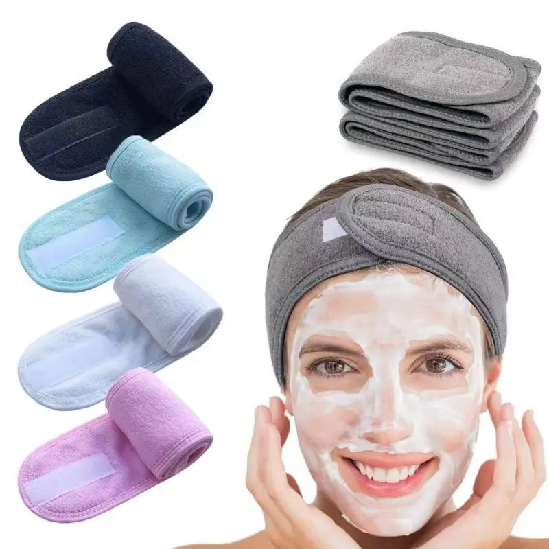 Velcro face towel, adjustable length face wash headband, makeup yoga women's hair accessories, soft towel hair accessories Headbands Women