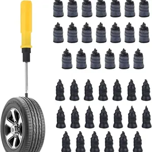 41PCS Vacuum Tire Repair Kit Quick Puncture Fix Screw Plug Tool for Car Motorcycle Atv Truck Tubeless Tire Self-Service Roadside Tire Patch Repair Kit