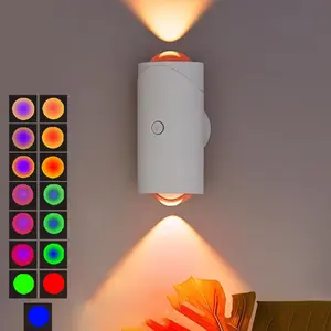 Smart Motion Sensor LED Lights – USB Rechargeable RGB Gradient Night Light, Easy to Install Magnetic Wall Lamp, Dimmable Ambient Lighting for LED Light Bedroom, Stairs, Hallway & Entryway, Long-Lasting Battery Stick-On Room Decor Lamp tiktokshopspringglow