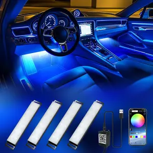 Car Interior Ambient Light Block, Bluetooth-compatible APP Control, Multi-Color Neon, Music Mode, USB Charging Dc5v, Car Atmosphere Lighting, Car Decorative Light, Car Lighting Accessories