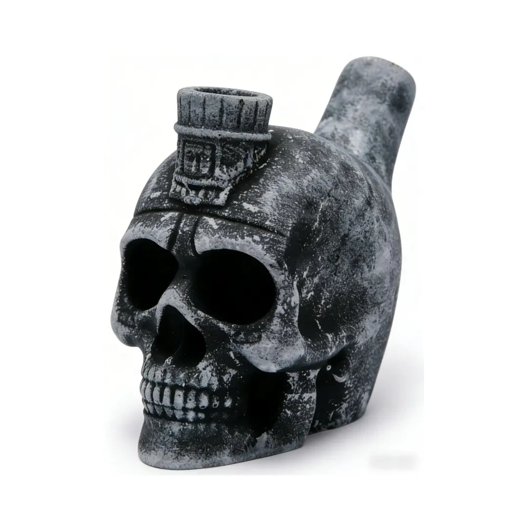 Aztec Death Whistle 125+ dB Loud Screaming Skull Premium Resin Ancient Mayan Historical Replica Halloween Prop & Silbato de la Muerte Decor Diy Toys