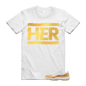 Gold White 11 Outfit Matching Tee, 11 Mother's Day Gold White Shirt, Sneaker Match Graphic Shirt, Unisex Streetwear Cotton T-Shirt