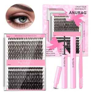 Lash Clusters Kit Natural Individual Lashes Wispy  Extensions 9-17mm DIY Lash Extension Kit Lash Bond and Seal Waterproof, Lash Applicator, Thick False  Kit eyelash，Christmas gifts, New Year gifts，#SummerVibes