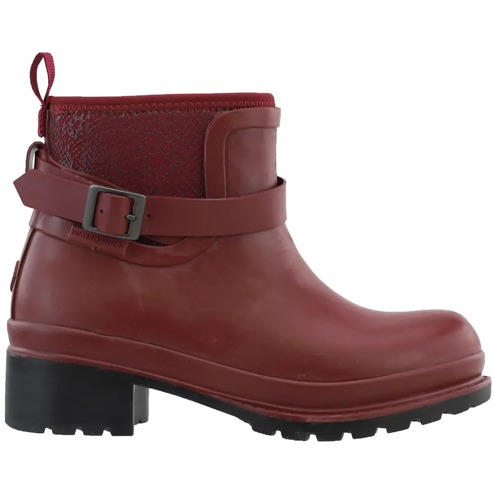 Muck Boot Womens Liberty Ankle Pull On Rain Casual Boots Ankle Low Heel 1-2" - Red